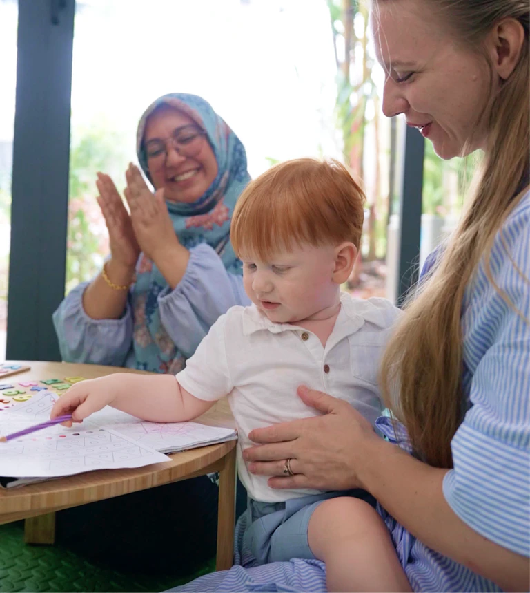 A family spending time together at Network School
