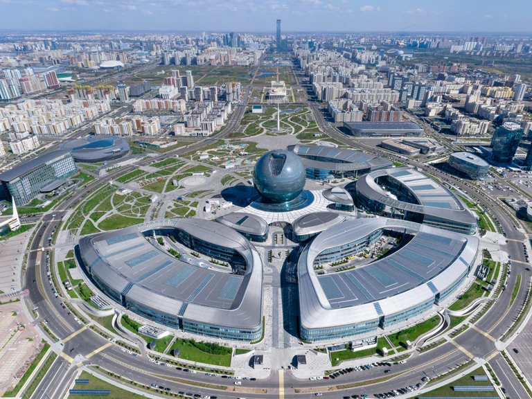 Aerial view of Astana and the Expo campus